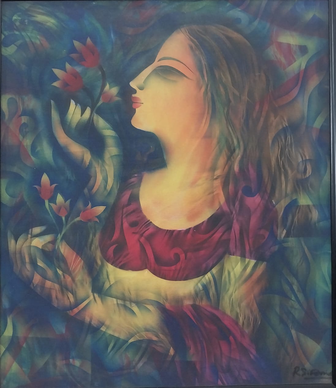 Lady with flowers
